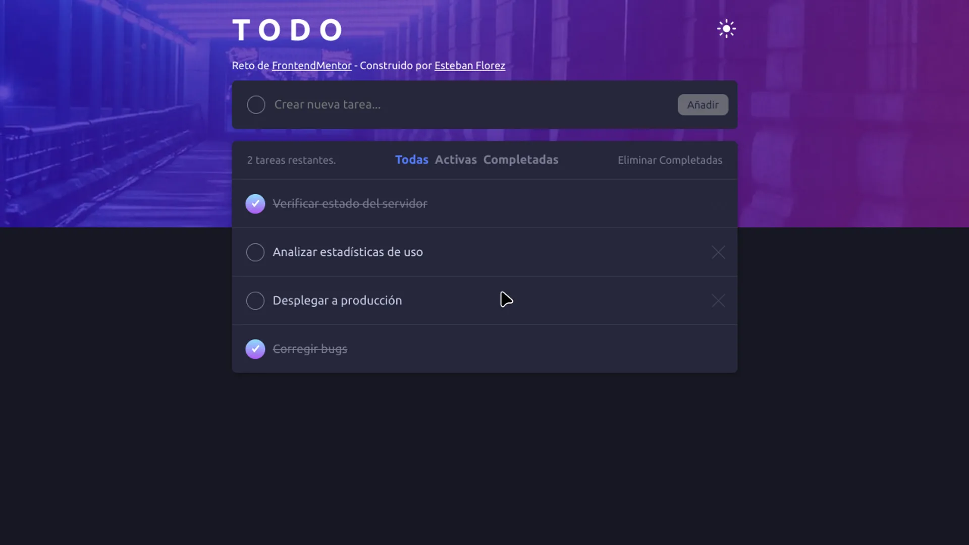 Capturas de pantalla de proyectos