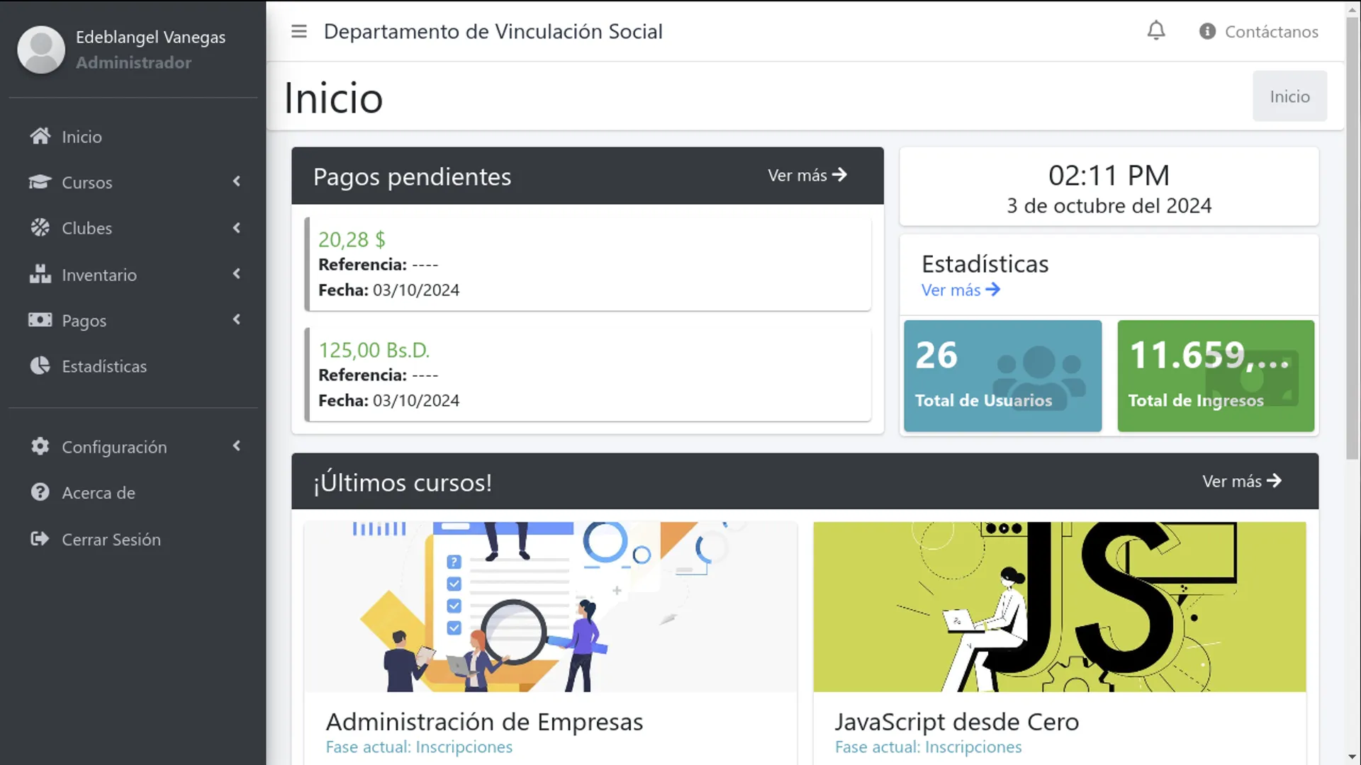 Capturas de pantalla de proyectos