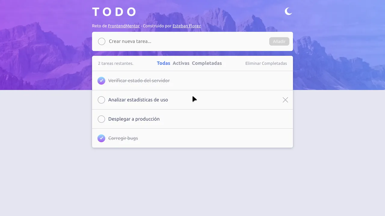 Captura de pantalla de un proyecto