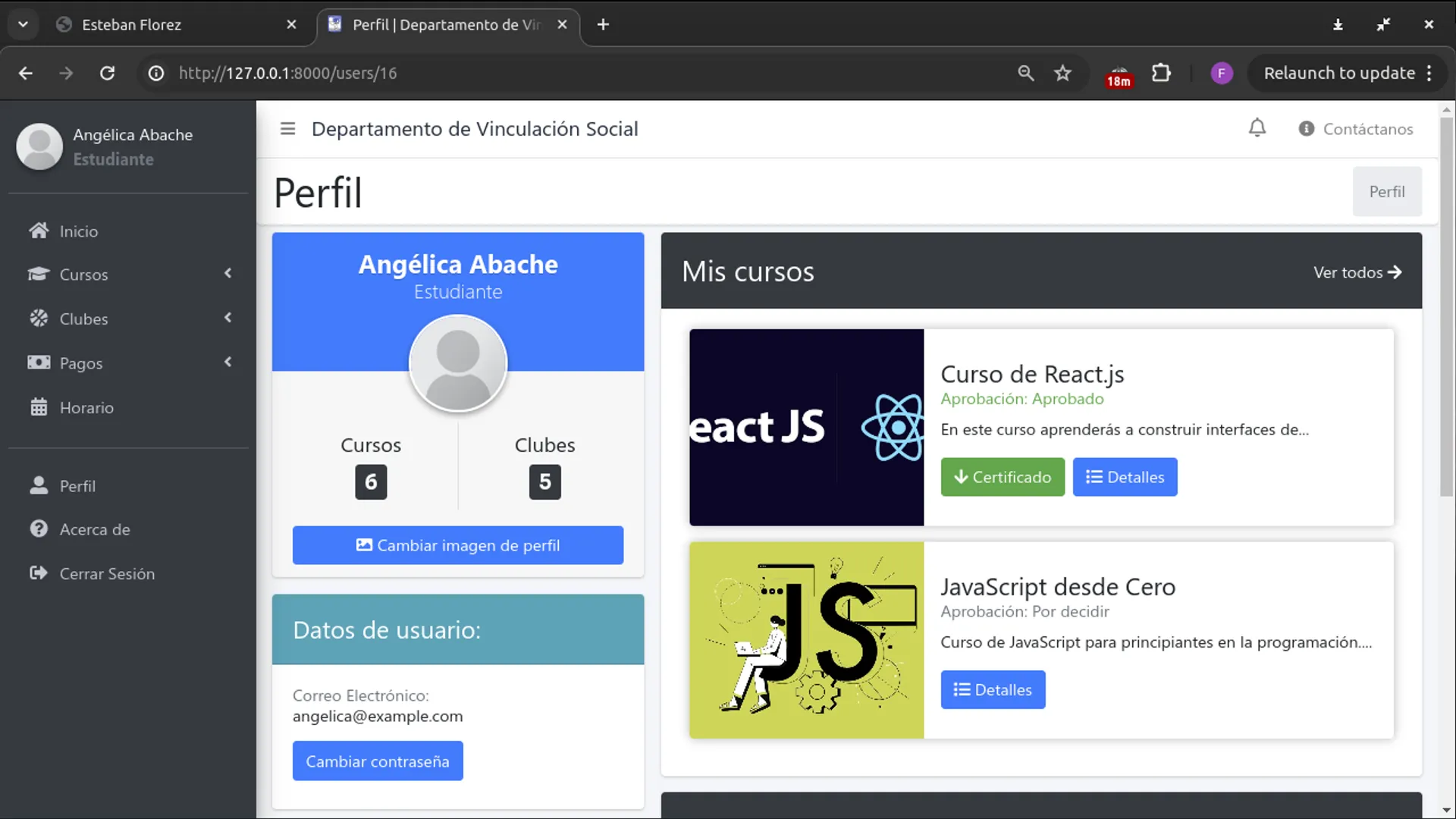 Capturas de pantalla de proyectos